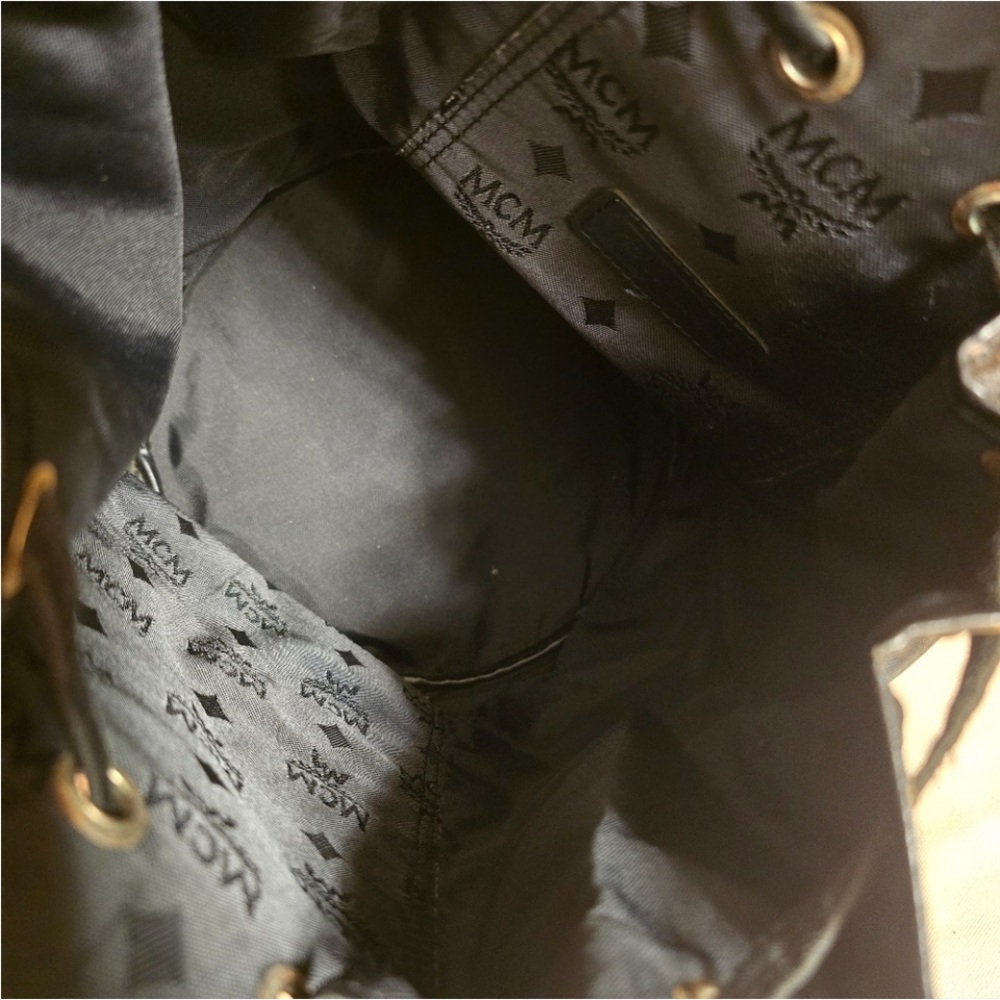 Mcm Black Monogram Drawstring Bag - image 8